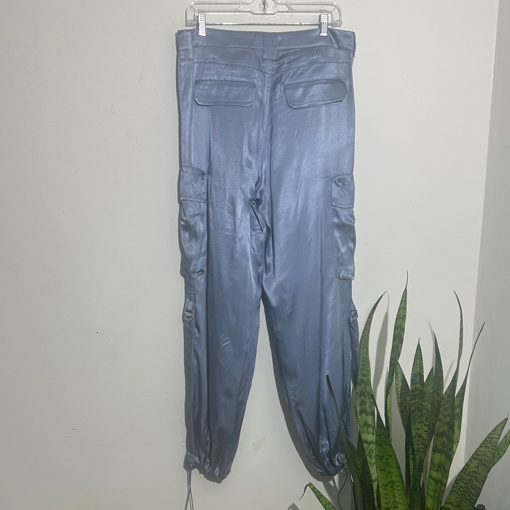 Zara women’s Metallic Gray Cargo Pants